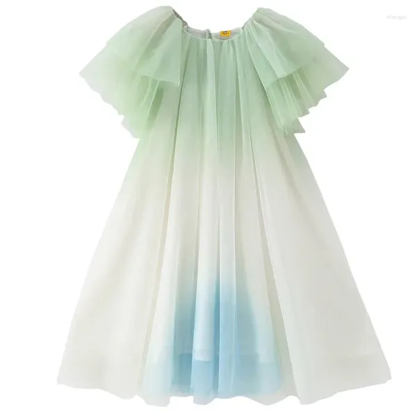 Mädchen Kleider Mädchen Kleid Sommer 2024 Koreanischen Stil Kinder Kleidung Kinder Mesh Prinzessin Süße #7365