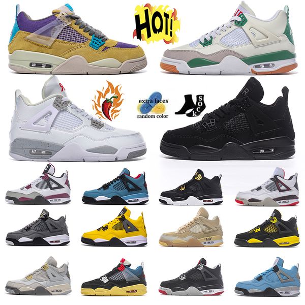 Scarpe sportive da esterno 4s gatto nero bianco verde madre elettrica giallo grigio coniglio scarpe da uomo in cemento bianco Sneakers scarpe da basket casual da uomo e da donna all'aperto