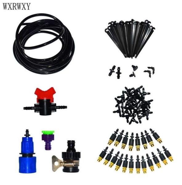 wxrwxy Set di attrezzi da giardino sistema di irrigazione da giardino ugello di nebulizzazione in ottone 47 tubo Irrigazione a goccia per serra 1 set T2005306396379