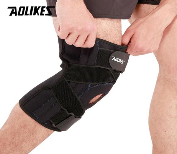 AOLIKES 1 PCS Joelheira Profissional Lesão Meniscal Protetor de joelho Apoio Segurança Esportiva Joelheira rodilleras Brace Tático T1913732463