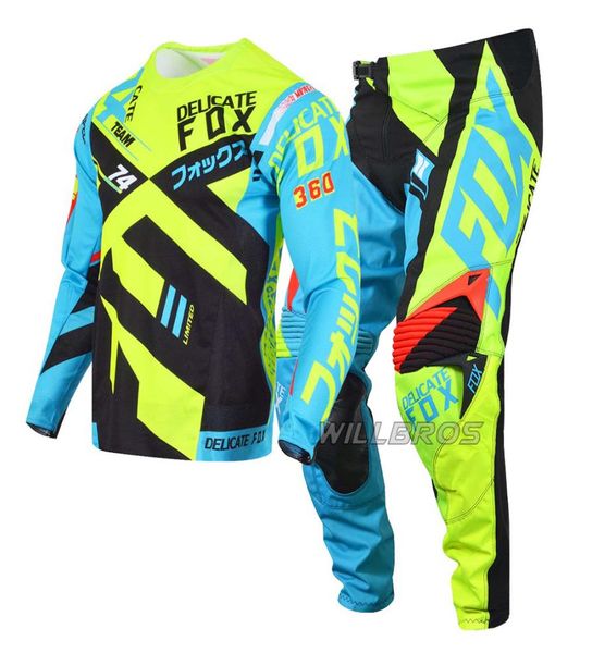 Hassas Fox 360 Division Motocross MX Gear Seti Atv Dirtbike Offroad Race Men039s Pant Jersey Combo5013209