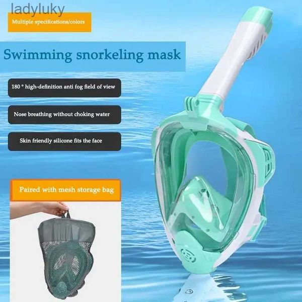 Maschere subacquee Maschera per snorkeling integrale con supporto per fotocamera staccabileSnorkeling Nuoto Maschera subacquea Ampia vista Antiappannamento Anti-perdite per adultiL240122