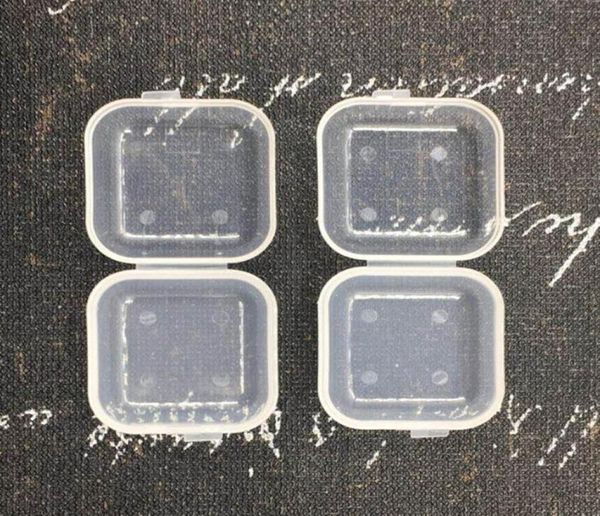 1000 Teile / los Quadratische Mini-Kunststoff-Aufbewahrungsbehälter Klare leere Box mit Deckel Kleine Box Schmuck Ohrstöpsel Aufbewahrungsbox 3 5 3 5 cm5164505