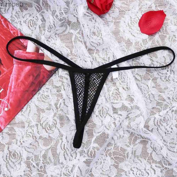 Sexy conjunto tiaobug lingerie feminina sexy malha transparente cintura elástica roupa interior bunda aberta g-string fishnet bikini roupa interior l240123