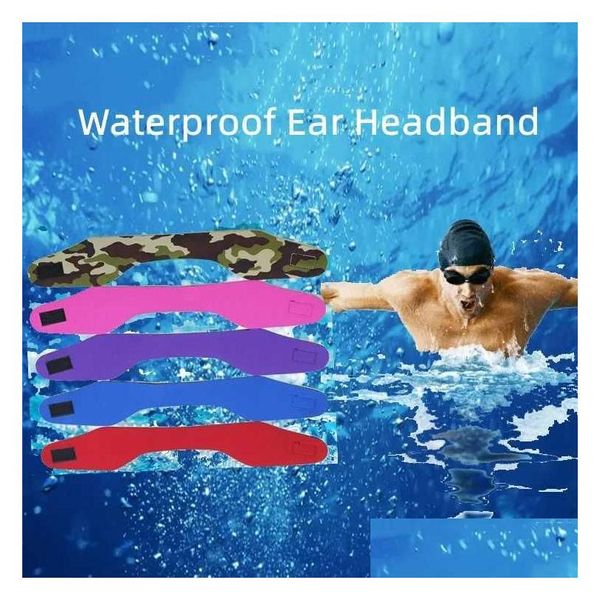 Schwimmen Kappen Einstellbar Wasserdicht Tauchen Ohr Band Stirnband Ohrstöpsel Für Kind Halten Schutz Wasser Sport Bade Zubehör Drop Del Dhbq1