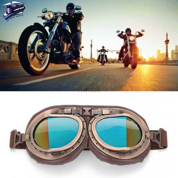 Occhiali da esterno Nuovi Occhiali da moto retrò Uomo Occhiali da moto classici vintage Pilota Steampunk Occhiali antivento antipolvere Occhiali per sport all'aria aperta 240122