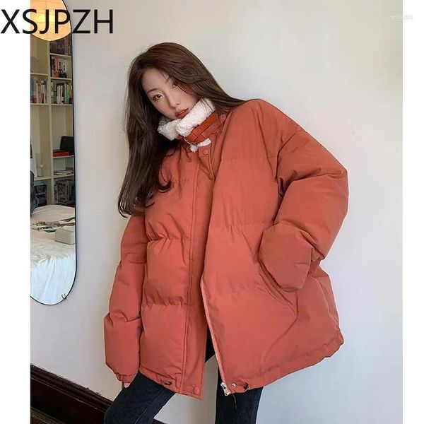 Frauen Trenchcoats 2024 Baumwolle Mantel Hong Kong Stil Winter Frauen Koreanische Version Lose Verdickte Oversize Arbeits Kleidung Brot Mode