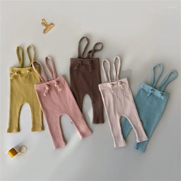 Hosen 2024 Baby Jungen Mädchen Overalls Hosen Frühling Herbst Kinder Kinder Casual Kleidung Soild Farbe Baumwolle Hosenträger