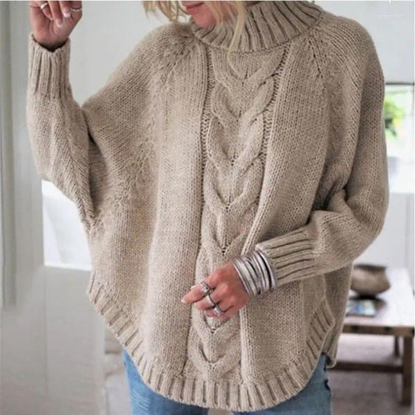 Kadın Sweaters Holifeni Bahar Sonbahar Akrilik Sweater Buzlu Kaput Uzun Kollu Külot Örme Katı Asimetrik Moda Sokak Giyim