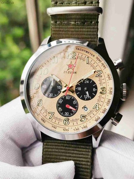 Andere 1963 Pilot Multifunktionales Night Glow Three Eyes 1901 Chronograph Panda Pan Flight Aviation Tough Guy Military YQ240122