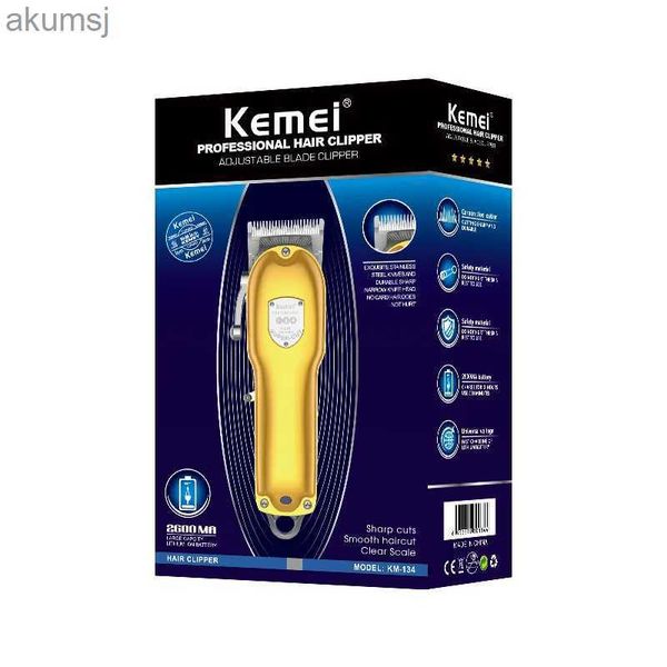 Máquina de cortar cabelo KEMEI Barbeiro Barbeador Recarregável Cuter Cliper Homem Lâmina Ajustável Máquina de Corte de Cabelo Clipper Trimer KM-13 YQ240122