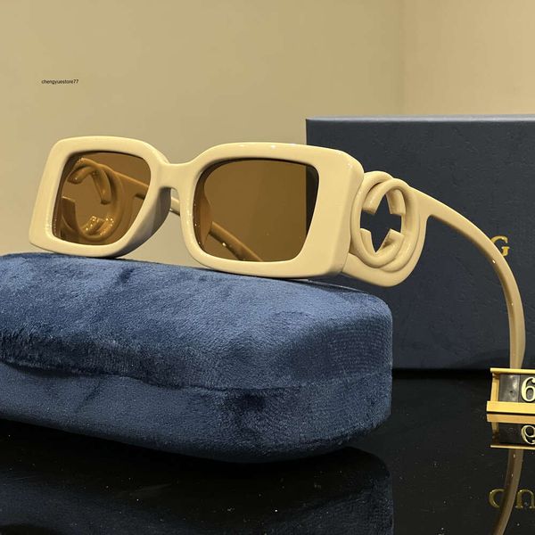 Designer-Sonnenbrillen für Damen, Luxus-Brille, Buchstaben-Designer-Sonnenbrille, Unisex-Brille, modische Metall-Sonnenbrille mit Bilderbox, sehr schönes Geschenk, 6 Farben