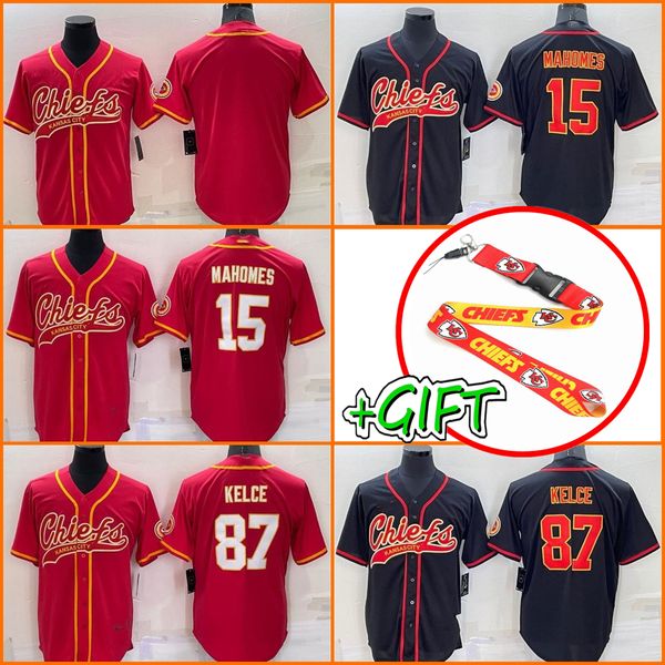 Großhandel benutzerdefinierte Fußballtrikots Kansas''City''Chiefs''Männer Frauen Jugend 15 Patrick Mahomes 87 Travis Kelce Baseball Untouchable Limited Trikot