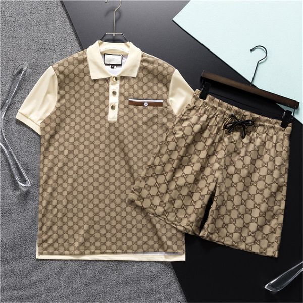 Новая футболка Polo Mens Tracksuits Summer Casual модельер-дизайнер. TrackSuitsr Tops Мужчины, пробежающие дышащую футболку для спортивной одежды, костюм с двумя частями M-3XL