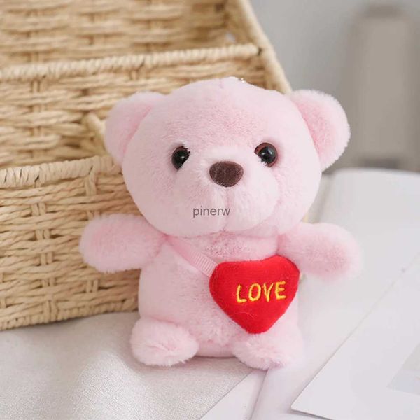 Bambole di peluche 1pc Cuore Orso Peluche Simpatico orso Giocattoli Portachiavi Ciondolo Regali di San Valentino Bambini Giocattolo per bambini Regali di nozze Peluche