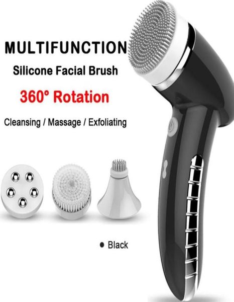 4 in 1 Multifunktions-IPX6-wasserdichte Gesichtsmassage, Tiefenreinigung, Make-up-Entferner, Silikon-Gesichtsbürste, Hautpflege-Peeling8959672