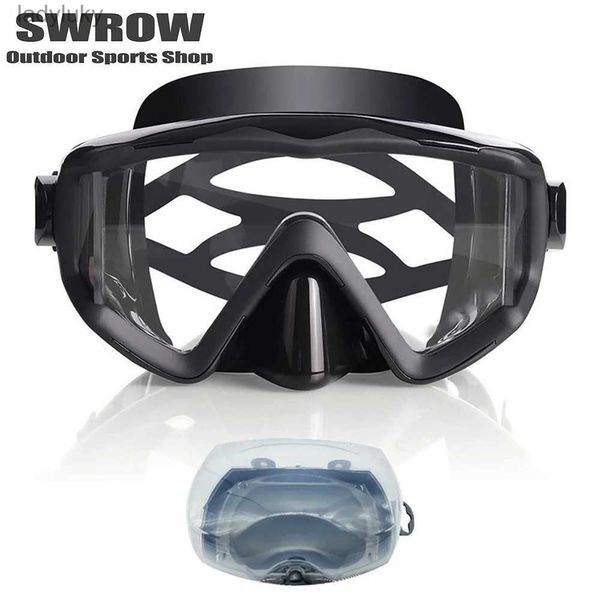 Tauchmasken Neue U-Boot-Gesichtsmaske mit Panoramafenster für Erwachsene, HD, Anti-Beschlag, kostenloser Tauch-Gesichtsspiegel, bequem, wasserdicht, verstellbarer Gesichtsspiegel, L240122