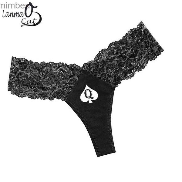 Sexy conjunto rainha de espadas feminino sexy renda lingerie tentação calcinha tanga respirável roupa interior feminino g string íntimo oversizel240122