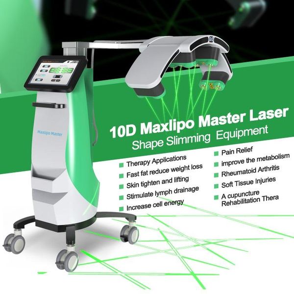 10D roterende smaragdgroene laser afslankmachine 10 koppen 532nm groene koude laserlichttherapie liposuctie lichaamsvorm apparaat schoonheidssalon machine