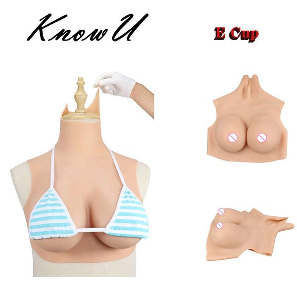 Costume Accessories High Collar Cosplay Cup E Silicone Breast Forms Short Styles Artificial Chest for Transgender