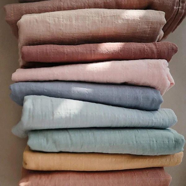 Cobertores Super Macio Fibra de Bambu Algodão Musselina Mista Bebê Cobertor Breathbale Sólido Envoltório Infantil Toalha de Banho Recebendo Swaddle