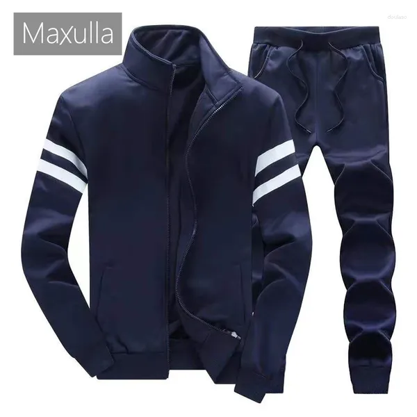 Homens Tracksuits Maxulla Tracksuit Terno Casual Corredores Com Capuz Sportswear Jaquetas Calças 2 Peça Define Masculino Hip Hop Running Roupas Esportivas