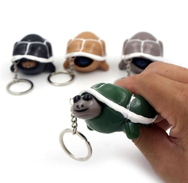 Kaplumbağa sıkma oyuncak sevimli teleskopik kafa anahtarlık karikatür kaplumbağa anahtar zincirleri anti stres s It oyuncaklar komik hediye 2204279139085