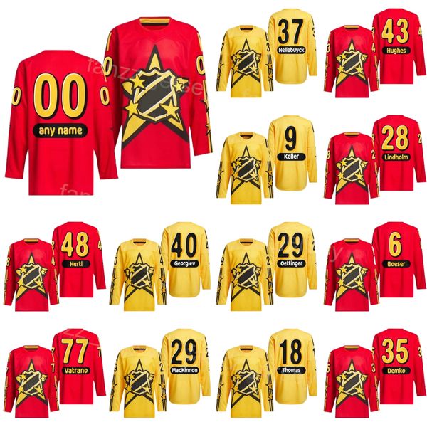 2024 Hóquei Jersey All-Star Mans Women Kid 98 Connor Bedard 77 Frank Vatrano 9 Clayton Keller 28 Elias Lindholm 40 Georgiev 8 Cale Makar Nathan MacKinnon Brock Boeser