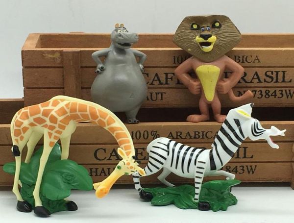 Los 4 Stück Madagaskar Film Alex Gloria Marty Melman Charakter PVC Actionfigurenset Spielset Spielzeug Puppenfiguren Kuchendeckel Geschenk RAR7197164