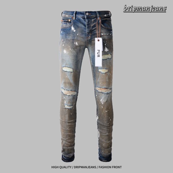 Lila Markenjeans, lila Jeans, Herren-Designerhosen, hochwertiges Design, Retro-Stone-Wash, Street-Casual-Sporthosen, Jogginghosen.