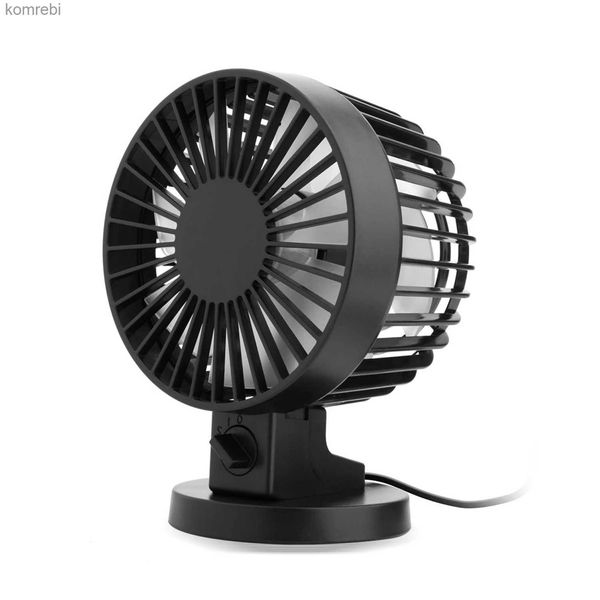 Ventiladores elétricos mini fã USB fã de mesa de mesa nois com lâminas duplas para desktop de escritório em casa (2 engrenagens) Blackl240122