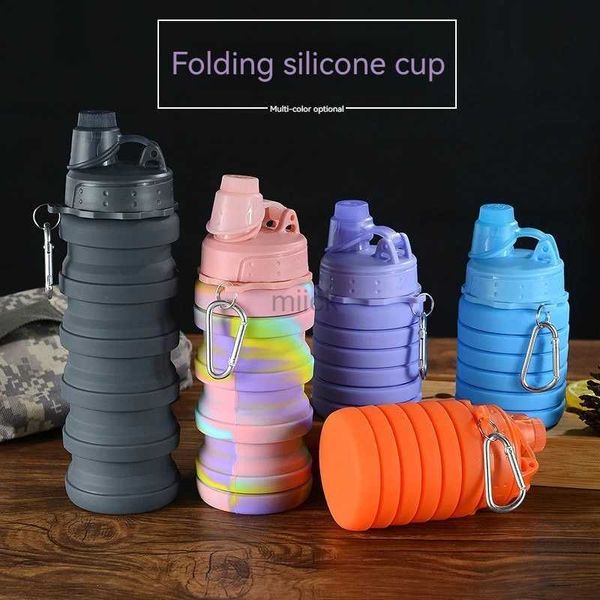 bottiglia d'acqua Nuovo silicone pieghevole Sport Viaggio Bottiglia d'acqua portatile Protezione ambientale Sport per uso alimentare Tazza d'acqua all'aperto Moderna 240122