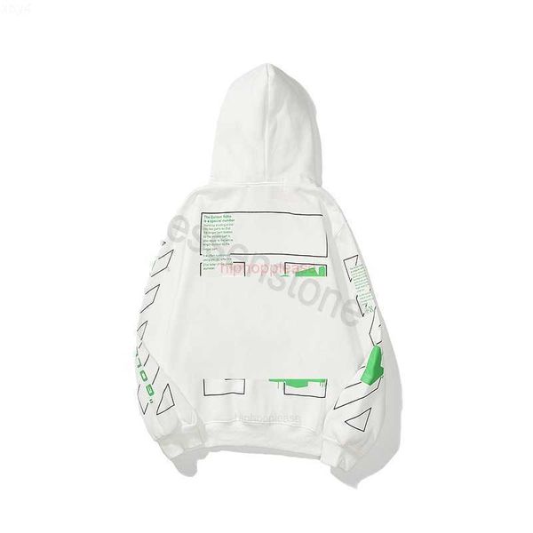 Moletons masculinos Moletons Offs Hoodie de alta qualidade e designers femininos Voltar Impresso Roupas Top Manga Longa Pulôver Branco Preto Casal Suéter Tops 9ZBY