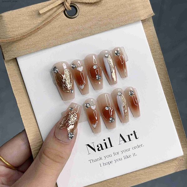 Falsche Nägel Summer Blush Rhinestone Cream Sweetheart Ice Transparent Milk Tea – Handgefertigte Nagelpresse im Emmabeauty Store.Nr. 24214 Q240122