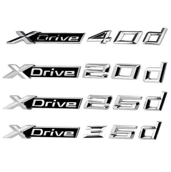 Estilo 3D etiqueta do carro ABS Xdrive 20d 25d 28d 30d 35d 40d 45d 48d 55d emblema lateral adesivos emblema emblemas logotipo para BMW X2 X3 9668043