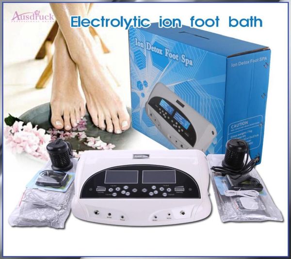 EU-Steuer High Tech Dual Electronic Lon Cleanse Detox Foot Spa High Ionic Cleaner Detox Health Care Machine Massage Spa1116759
