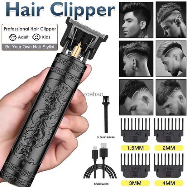 Máquina de cortar cabelo elétrica profissional, barbeador para homens, navalha à prova d'água, aparador de barba, barbeiro, máquina de corte de cabelo