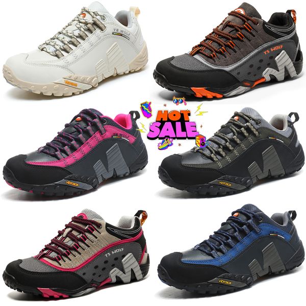 2024 Erkekler Yürüyüş Ayakkabıları Dağ Dağ Tırmanış Sporları Kauçuk Sole Eğitim Spor Ayakkabı Slip Dağ Dağına Dayanıklı Yol