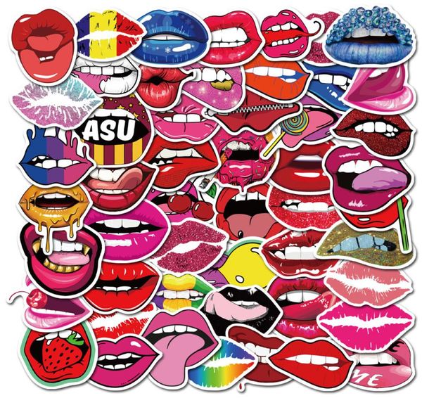 50Pack Keine Wiederholungen Sexy Lippen Aufkleber Cartoon Graffiti Aufkleber Persönlichkeit Gepäck DIY Dame Lippe Aufkleber PVC Küssen Bilder 5009783