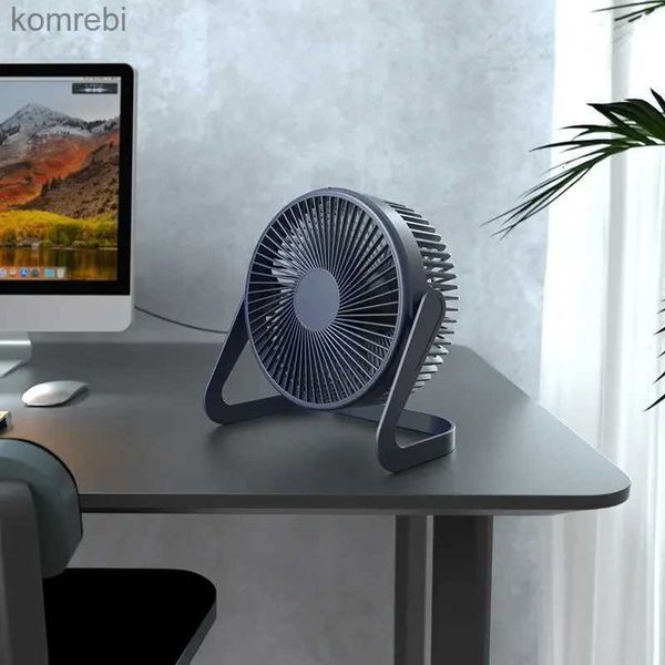 Электрические вентиляторы Вращающийся на 360 градусов 5-дюймовый USB-настольный вентиляторМини-регулируемый портативный электрический вентилятор Летний бесшумный воздушный охладитель для домашнего офисаL240122