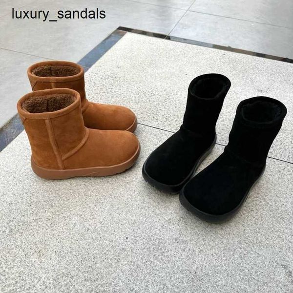 botteggavenets Stivali da neve Inverno Nuova rete Pelle rossa Lana Integrato Moda media lunghezza Calde scarpe da donna Versatile Ispessito Casual Rj