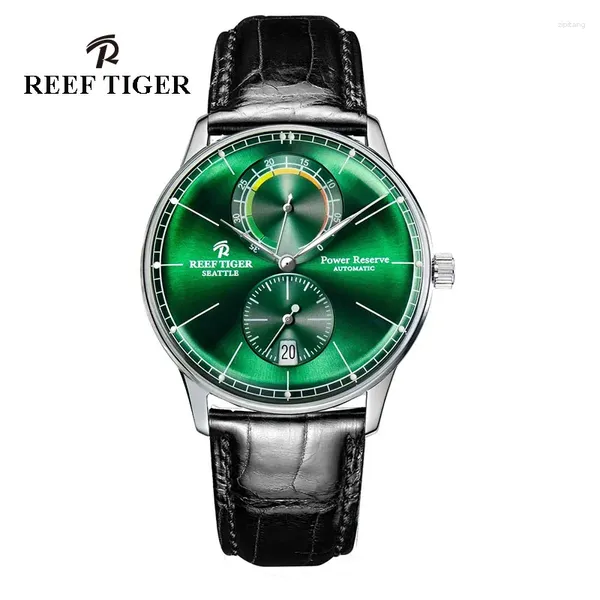 Wristwatches Reef Tiger/RT 10MM Ultra-thin Men Watch Sapphire Glass Waterproof 50M Automatic Mechanical Watches Luminous Date Clock