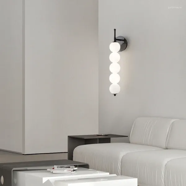 Lampade da parete Comodino in vetro bianco Baby Room Led Novità Sala da pranzo Arte Luce Minimalista Nero Decoracion Pared Elettrodomestico