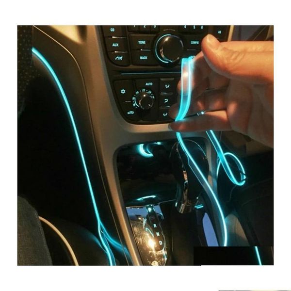 Decorazioni interne Motores 5M Accessori auto Lampada d'atmosfera El Linea di luce fredda con USB Fai da te Decorativo Cruscotto Console Led Amb Dh1W3