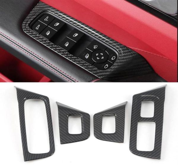 Accessori auto Finestra Ascensore Pannello di controllo Pulsante Telaio Trim Adesivo Copertura Decorazione interna per Porsche Cayenne 20182020277G1843613