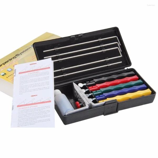 Set di utensili manuali professionali Affilacoltelli Lansky Deluxe Sistema di affilatura a 5 pietre Mola 5 pietre Kit extra grossolano Utensili da cucina