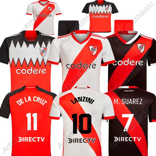 River Plate camisas de futebol 23 24 LANZINI River Plate camisa de futebol kit infantil C.ECHEVERRI BARCO M.BORJA SOLARI A.PALAVECINO camisa 2023 2024