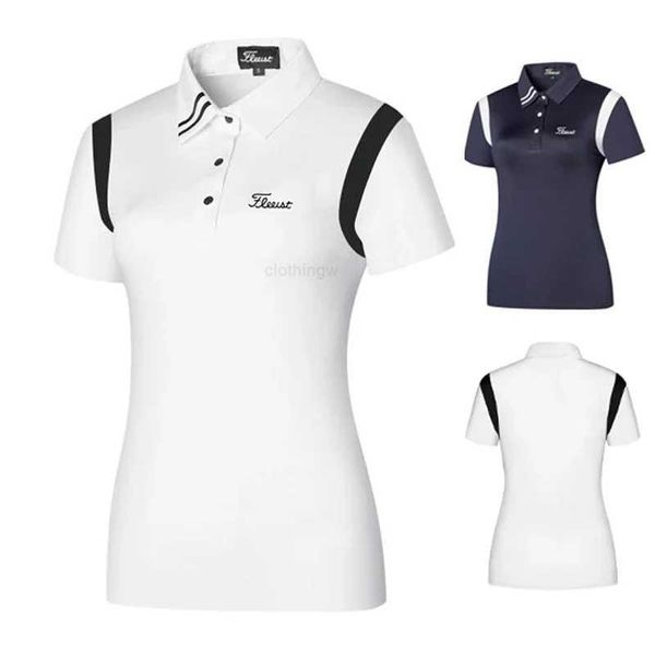 Camiseta de golfe feminina verão moda esportes vestuário de golfe camisa de manga curta secagem rápida respirável magro polo camisas para senhoras