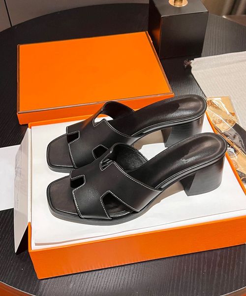 2024s Donna di lusso Sandali con blocchi helia Sandalo da 60 mm open toe slide con tacco scarpe estive pantofola in pelle di vitello con tacco nero bianco marrone bella qualità taglia 35-43Box