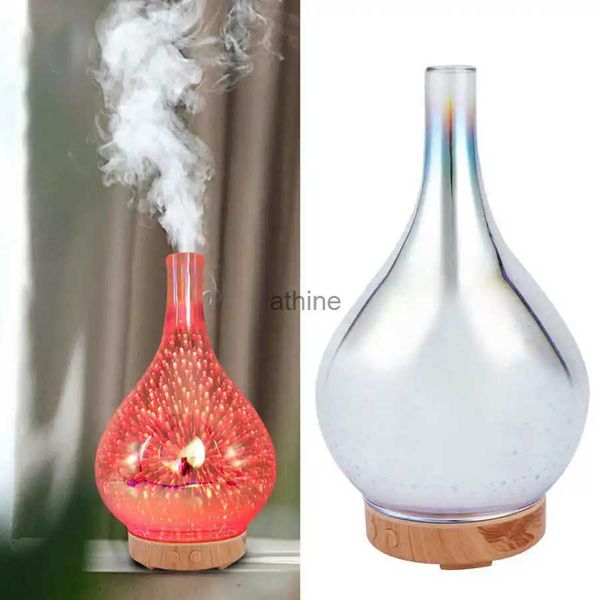 Luftbefeuchter 7 Farblicht 3D Feuerwerk Glas Luftbefeuchter 100 ml Ultraschall Humidificador Ätherisches Öl Aroma Diffusor Nebel Maker Home Decor YQ240122